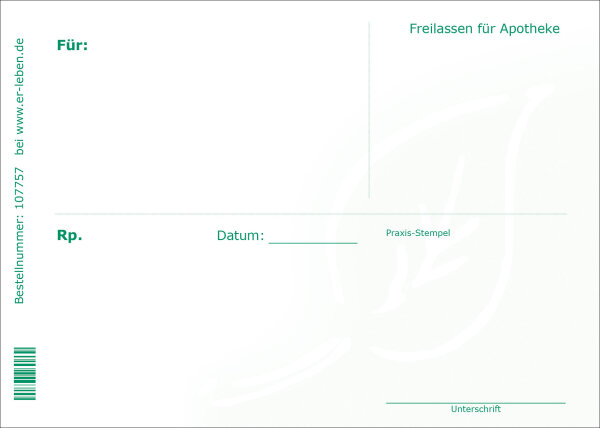 Rezeptformulare Er-Leben - Block mit 50 Blatt